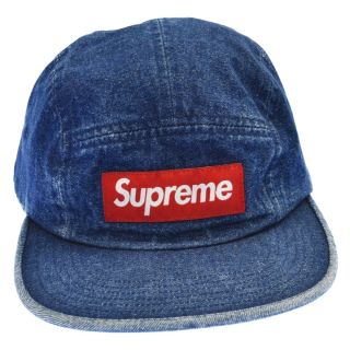 送込!! Supreme FrayedLogosデニム キャップ青
