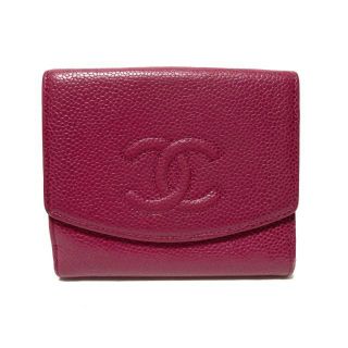 シャネル(CHANEL)のCHANEL(シャネル) Wホック財布 - ピンク(財布)