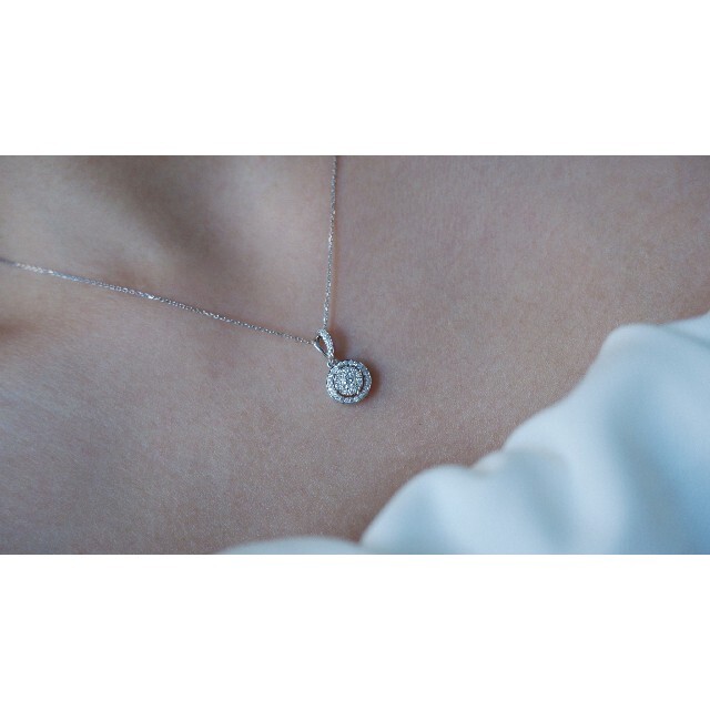 開店祝い 天然ダイヤモンドネックレス0.27ct k18 ネックレス - www