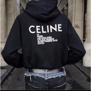 CELINE(セリーヌ)19SS バックロゴプリントプルオーバーパーカー
