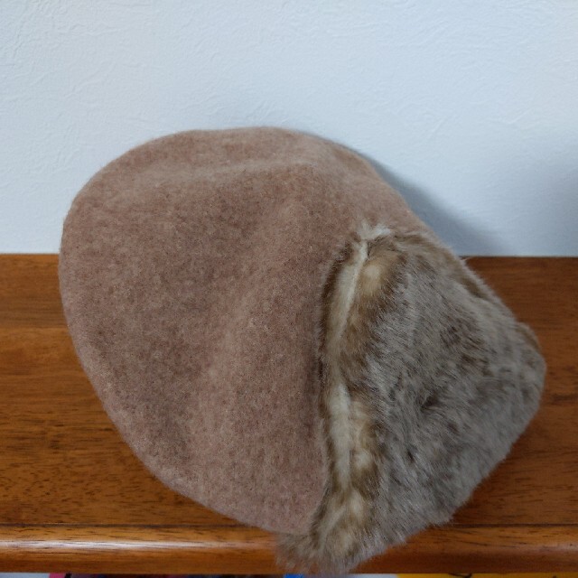 ベレー帽（ファー付） レディースの帽子(ハンチング/ベレー帽)の商品写真