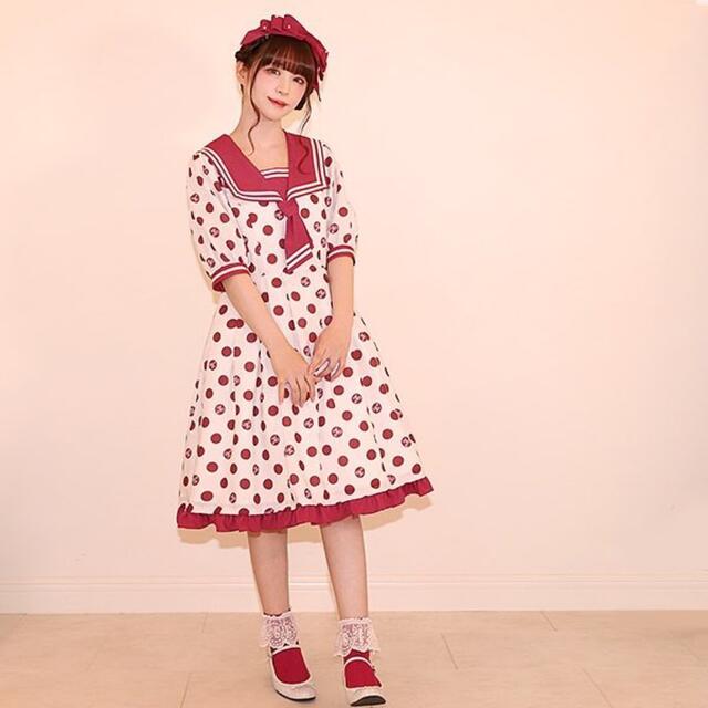 新品未使用タグ付き♡メロディバスケット 記憶の中の水玉セーラー