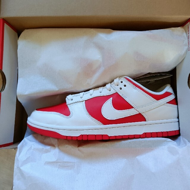 NIKE DUNK LOW RETRO CHAMPIONSHIP REDスニーカー