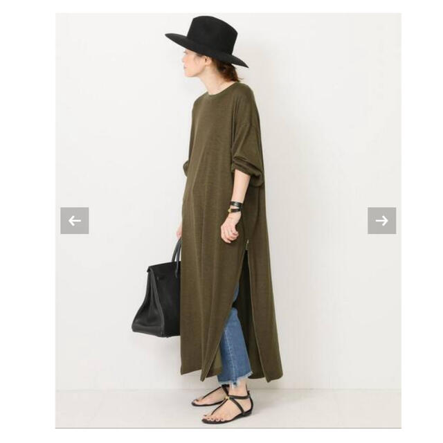 Americana ハイネックサイドZIPスウェットワンピース