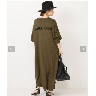 ロングワンピース/マキシワンピースAmericana ハイネックサイドZIP スウェットワンピース