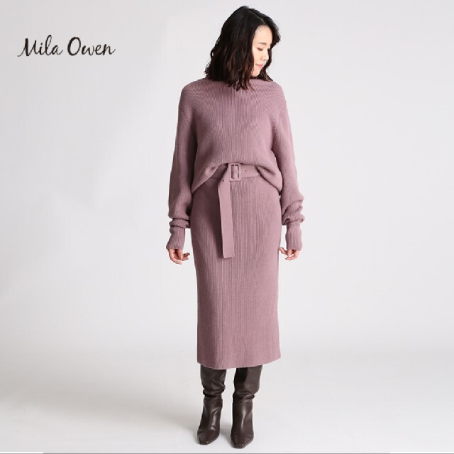 レディース専用　mila owen ハイネックニットストレートスカート　セットアップ