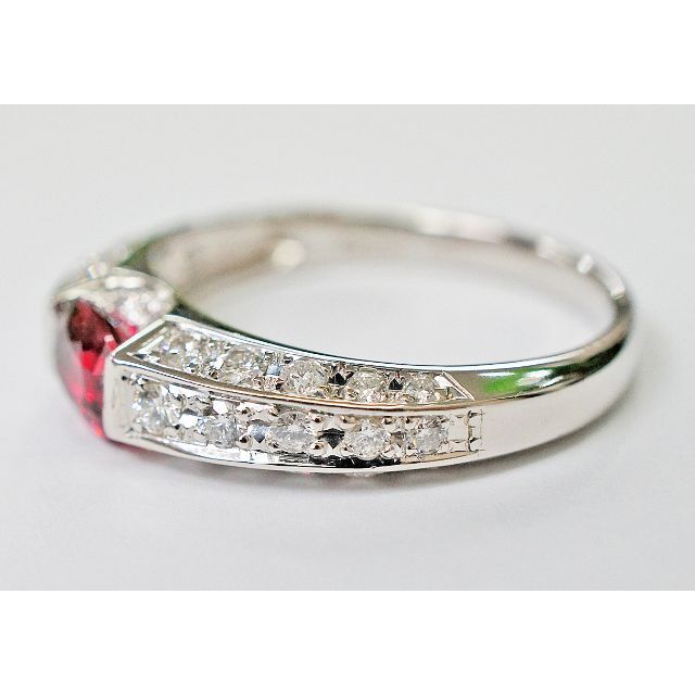PT900 ダイヤ 0.75ct ガーネット 1.04ct リング サイズ19号 完成品 www