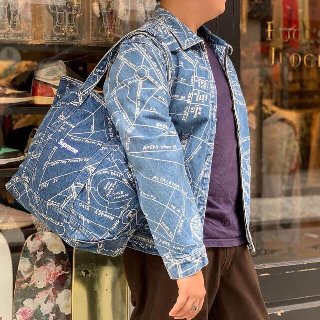 supreme Gonz map denim tote デニムトート 青