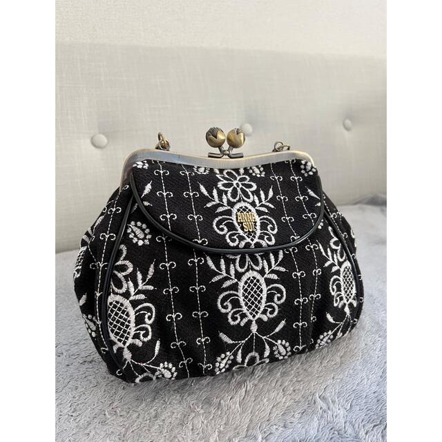 最終お値下げ!ANNA SUI アナスイ エンブロイダリーがま口バッグ ...