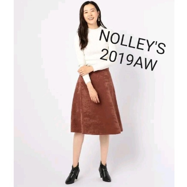 NOLLEY'S(ノーリーズ)のNOLLEY'S ノーリーズ★2019AWサテンボンディングリバーシブルスカート レディースのスカート(ひざ丈スカート)の商品写真