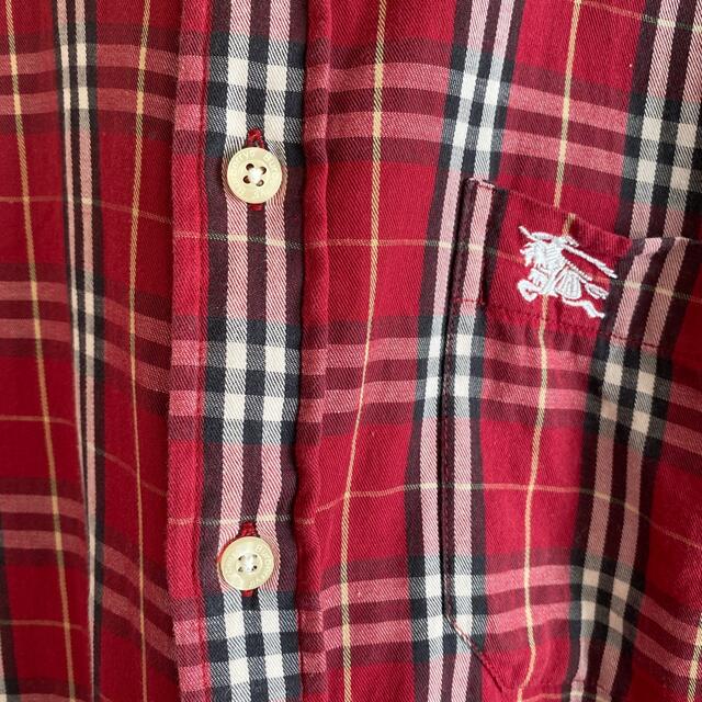 Burberry メンズネルシャツ　古着　赤系チェック メンズのトップス(シャツ)の商品写真
