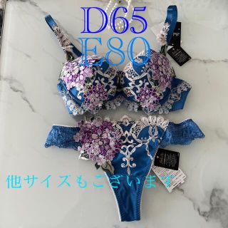 ワコール(Wacoal)のサルート　49 BU D65 orE80ブラ　ショーツ　ソング　M セット(ブラ&ショーツセット)