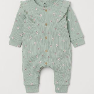 エイチアンドエム(H&M)のH&MBaby　花柄リブロンパース70(ロンパース)