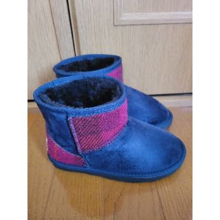 ハリスツイード(Harris Tweed)のハリスツイード　ムートンブーツ　ネイビー(ブーツ)