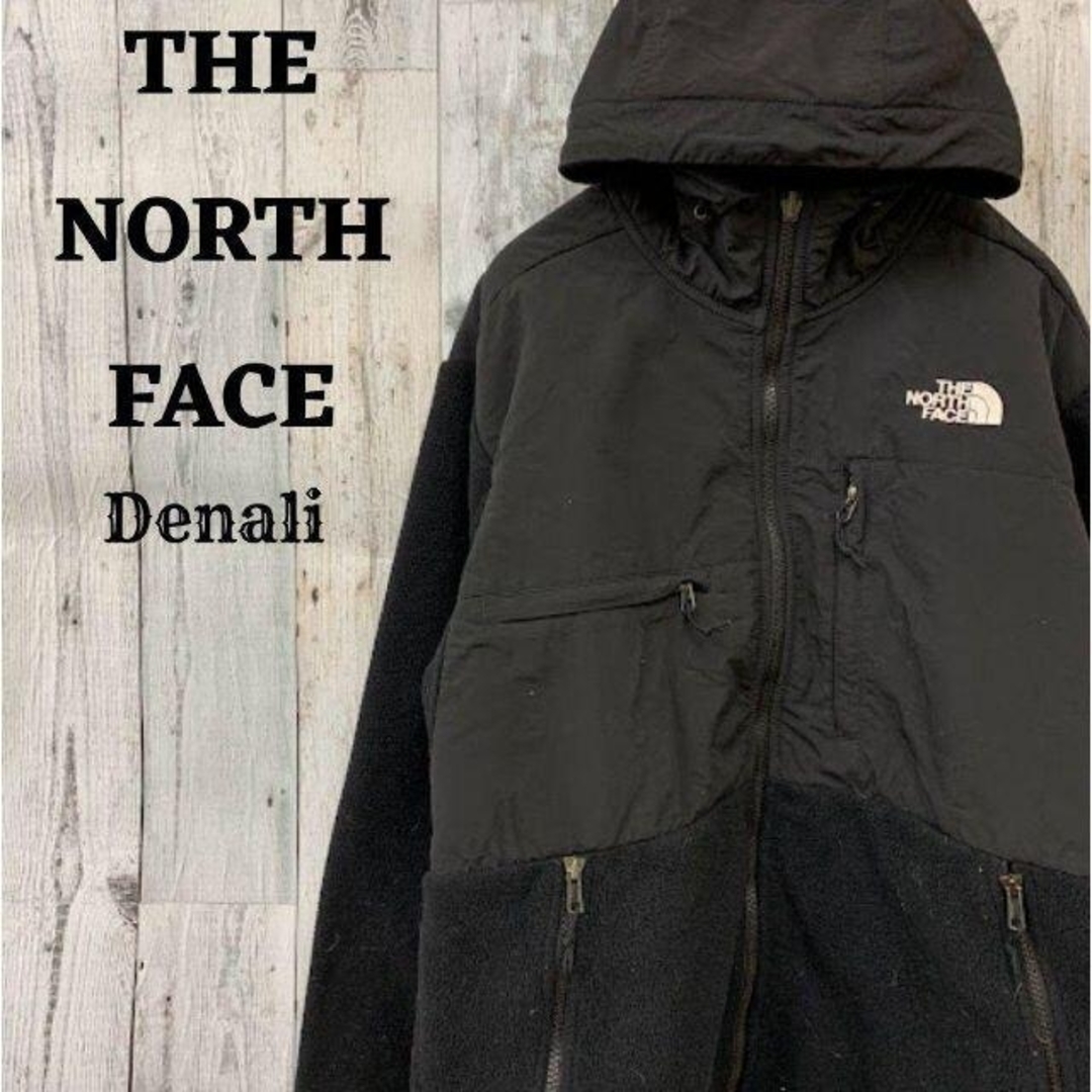 でしか THE NORTH FACE - 美品US規格ノースフェイスデナリジャケットL黒ブラック刺繍ロゴポーラテックフードの アウトドア