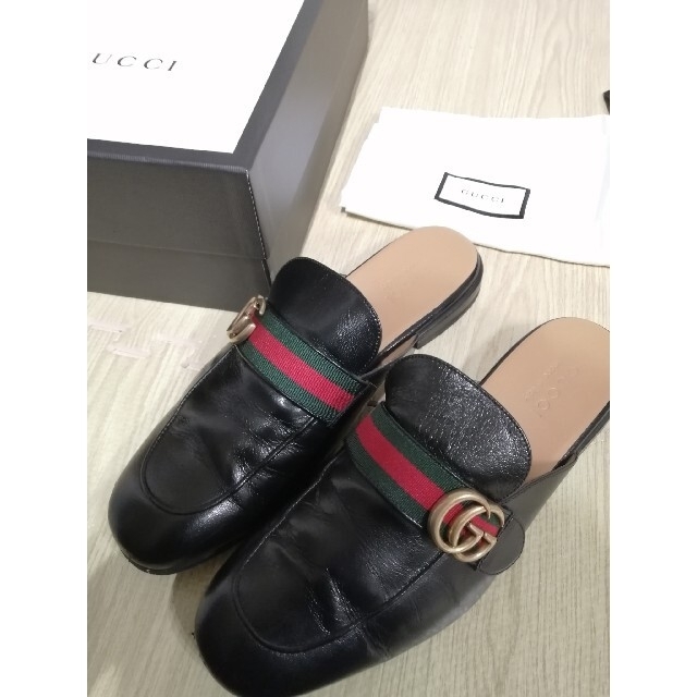 春先取りの スリッパ GUCCI 靴 スリッポン グッチ レザー 銀座店