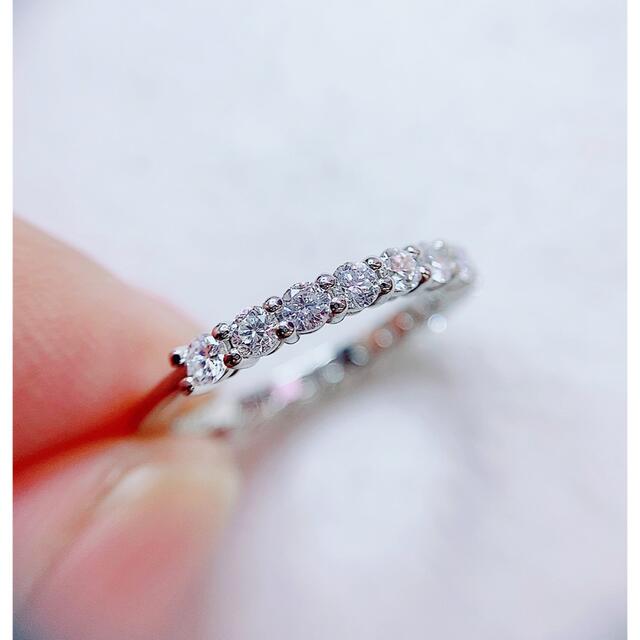 ☆0.41ct☆✨一粒ダイヤモンドK182列エタニティリング指輪-