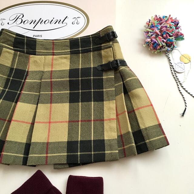 Bonpoint(ボンポワン)のBonpoint ♡ ボンポワン チェック プリーツスカート 10A 12A キッズ/ベビー/マタニティのキッズ服女の子用(90cm~)(スカート)の商品写真