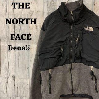 ザノースフェイス(THE NORTH FACE)のUS規格ノースフェイスデナリジャケット刺繍ロゴMブラック黒グレー灰色(ブルゾン)