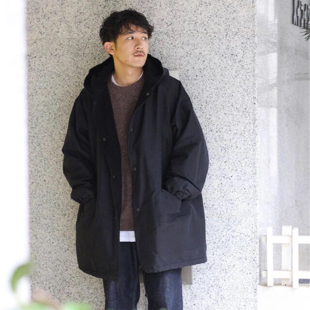 COMOLI 20AW  2 コットンシルク フーデッドコート