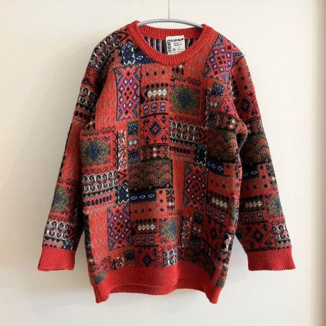 sacai(サカイ)の美品★ VINTAGE パッチワークニット オレンジレッド レディースのトップス(ニット/セーター)の商品写真