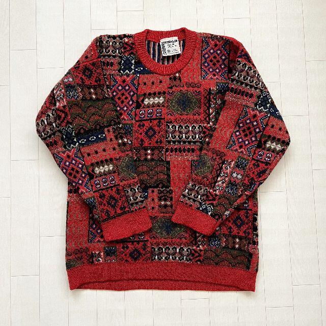 sacai(サカイ)の美品★ VINTAGE パッチワークニット オレンジレッド レディースのトップス(ニット/セーター)の商品写真