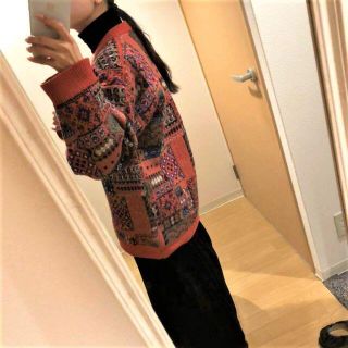 サカイ(sacai)の美品★ VINTAGE パッチワークニット オレンジレッド(ニット/セーター)