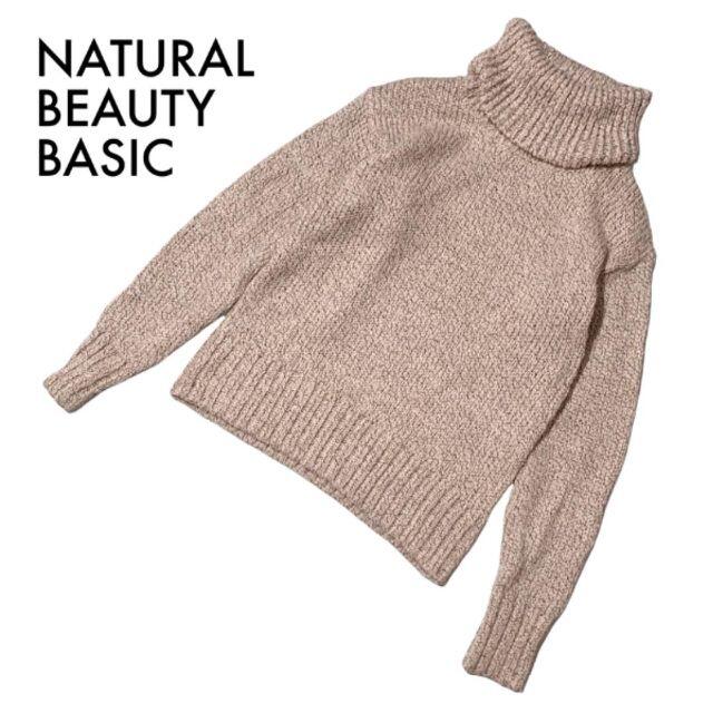 N.Natural beauty basic(エヌナチュラルビューティーベーシック)のNATURAL BEAUTY BASIC タートルネックニットセーター ピンクM レディースのトップス(ニット/セーター)の商品写真