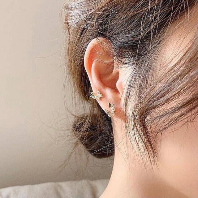 micro pave papillon pierce s925 post レディースのアクセサリー(ピアス)の商品写真