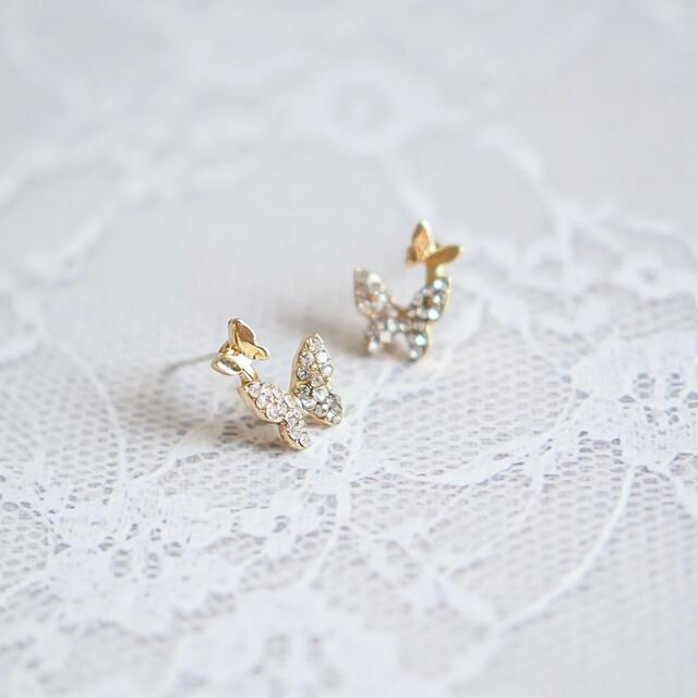 micro pave papillon pierce s925 post レディースのアクセサリー(ピアス)の商品写真