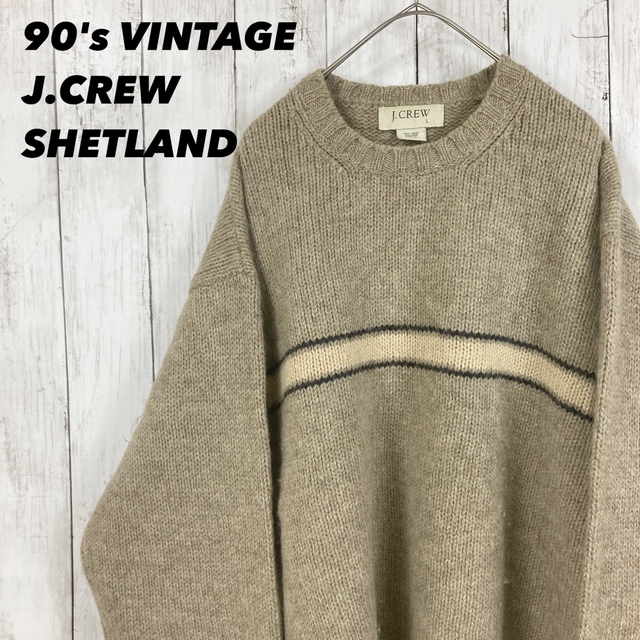 J.Crew - 90's vintage 白タグ J.CREW シェットランドニットユニ