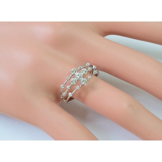 K18WG  ダイヤ　リング　0.22ct  サイズ17 レディースのアクセサリー(リング(指輪))の商品写真