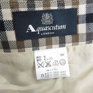 AQUA SCUTUM - アクアスキュータム ウールチェック ロングスカート ...