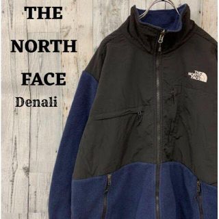 ザノースフェイス(THE NORTH FACE)の美品US規格ノースフェイスデナリジャケット2XL黒ブラック青ブルー刺繍ロゴ(ブルゾン)