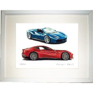 GC-1107フェラーリF355/F50限定版画直筆サイン額装●作家平右ヱ門