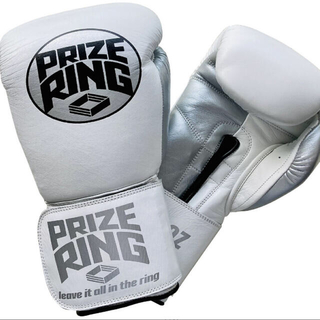 PRIZE RING/プライズリング 本革製 ボクシンググローブ 白／シルバー(ボクシング)