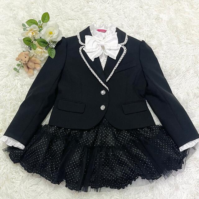 【美品】Cutie Ribbon 女の子フォーマルスーツ　130 卒園式　入学式 キッズ/ベビー/マタニティのキッズ服女の子用(90cm~)(ドレス/フォーマル)の商品写真