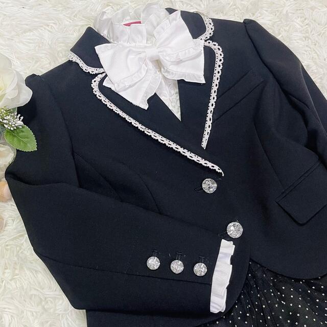 【美品】Cutie Ribbon 女の子フォーマルスーツ　130 卒園式　入学式 キッズ/ベビー/マタニティのキッズ服女の子用(90cm~)(ドレス/フォーマル)の商品写真