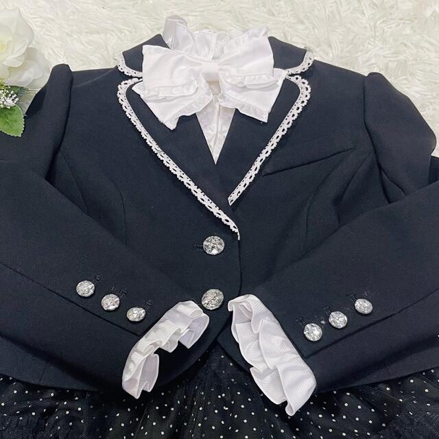 【美品】Cutie Ribbon 女の子フォーマルスーツ　130 卒園式　入学式 キッズ/ベビー/マタニティのキッズ服女の子用(90cm~)(ドレス/フォーマル)の商品写真