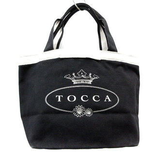 トッカ(TOCCA)のトッカ トートバッグ ハンドバッグ キャンバス ロゴ リボン 黒(トートバッグ)