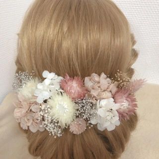 髪飾り ドライフラワー ヘアピン ヘッドドレス 結婚式 成人式 卒業式 前撮り(ヘッドドレス/ドレス)