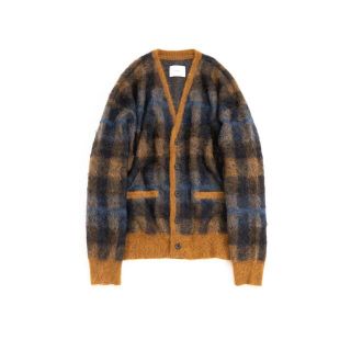 サンシー(SUNSEA)のstein 新品･タグ付き KID MOHAIR CARDIGAN(CHECK)(カーディガン)