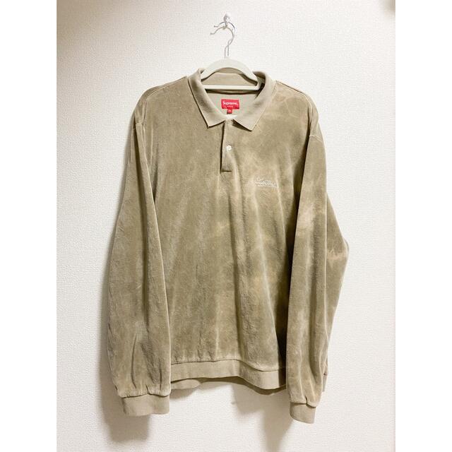 supreme bleached velour polo L/S 21ss