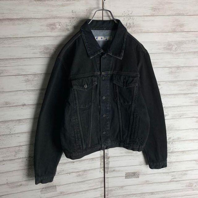 即完売モデル】オフホワイト☆バックプリントデニムジャケット クロス