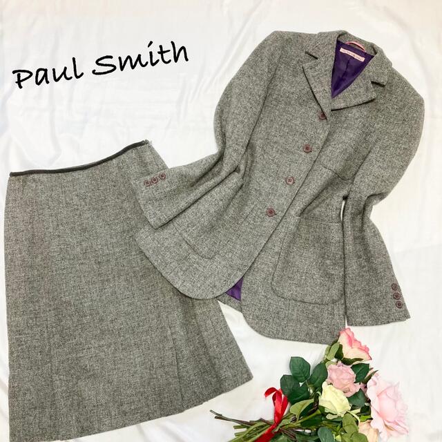 【良品 Lサイズ】Paul Smith スカートスーツ セットアップ グレー