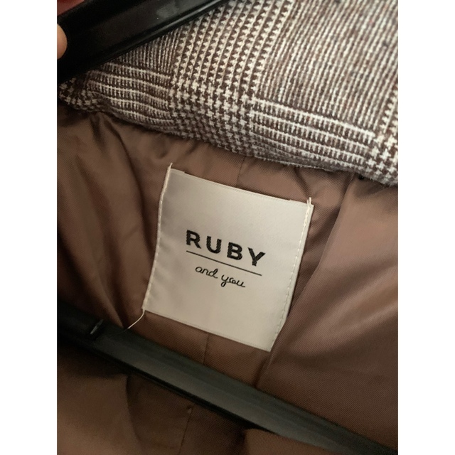 RUBY AND YOU(ルビー アンド ユー)のRuby and you グレンチェックエコダウンジャケット レディースのジャケット/アウター(ダウンジャケット)の商品写真