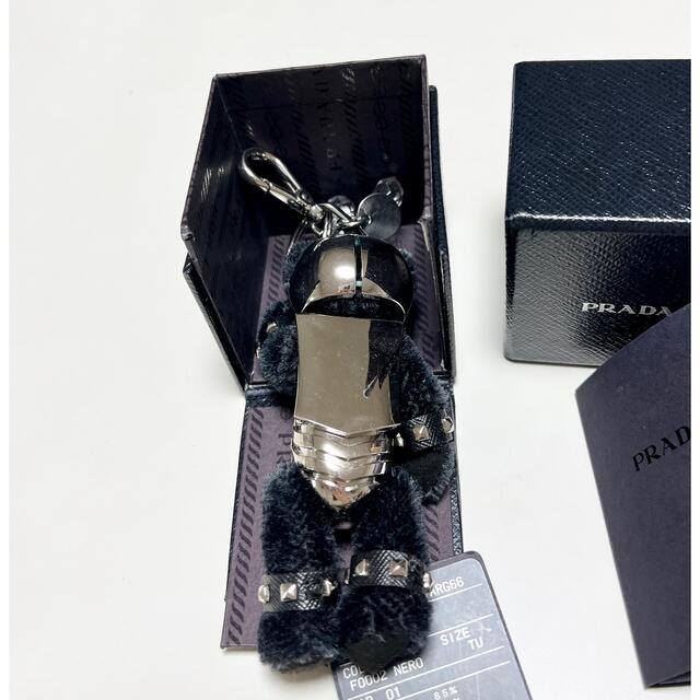 PRADA(プラダ)のPRADA プラダ テディベア メタル バッグチャーム キーホルダー ブラック ハンドメイドのファッション小物(バッグチャーム)の商品写真