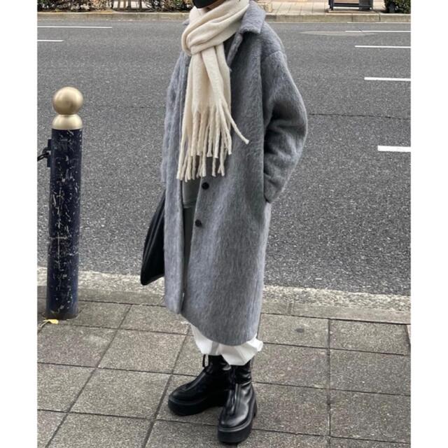 fashiru】wool shaggy coat グレー - ロングコート