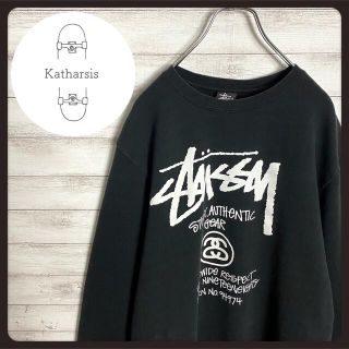 ステューシー(STUSSY)の【即完売モデル】ステューシーワールドツアー両面プリントデカロゴスウェット(スウェット)