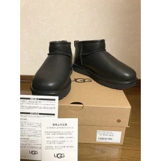 アグ(UGG)の＊専用出品＊新品 UGG アグ クラシック ウルトラミニ レザー 黒 23.0(ブーツ)